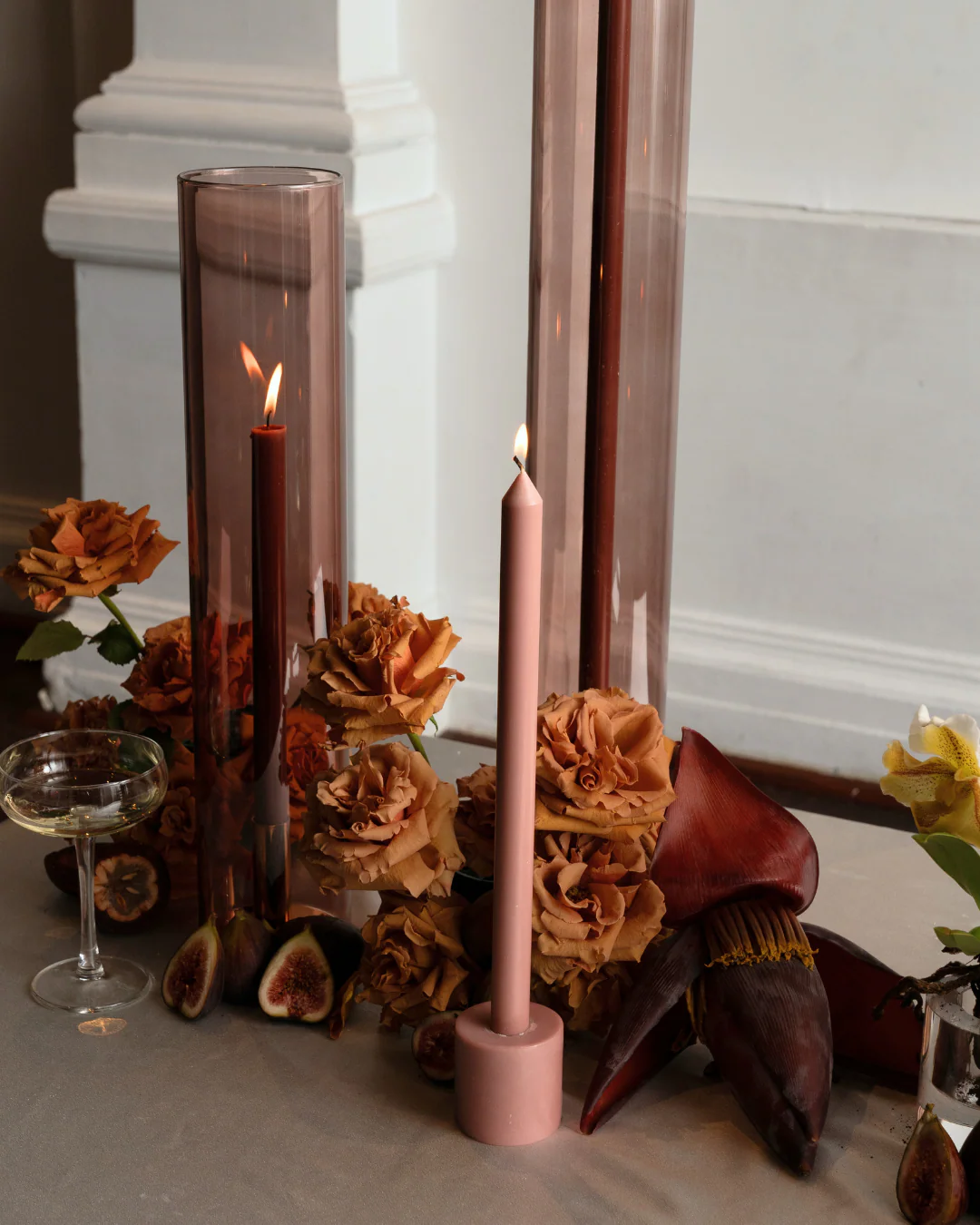 Dusty Rose Wax Candle Holder - Image 3