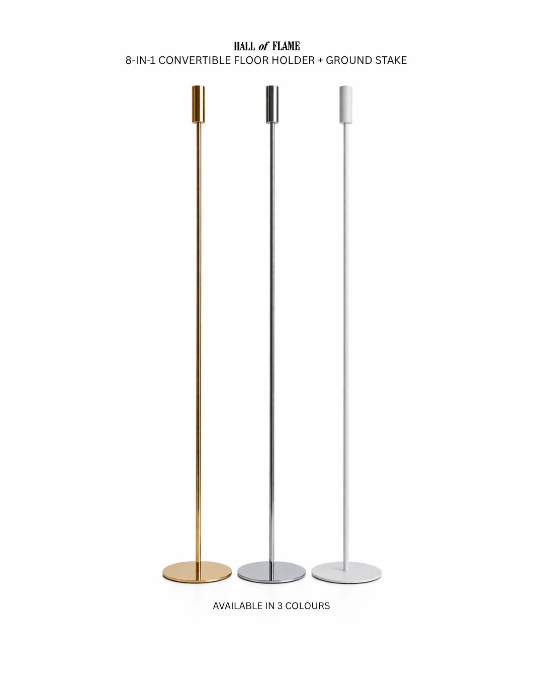 8-in-1 Convertible Ground Stake + Floor Stand Candle Holder - Image 3