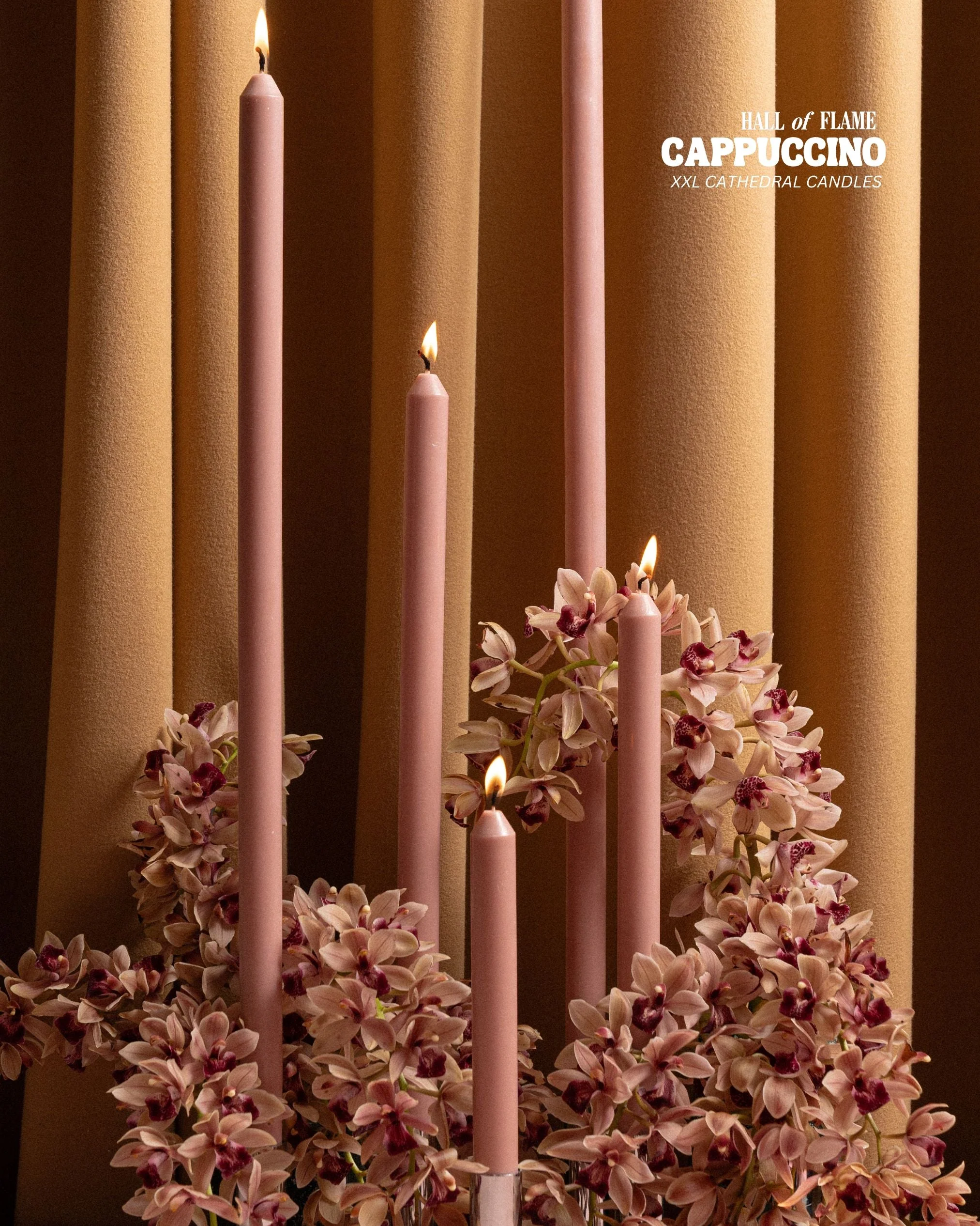 Dusty Rose Cappuccino Taper Candles XXL - Image 4