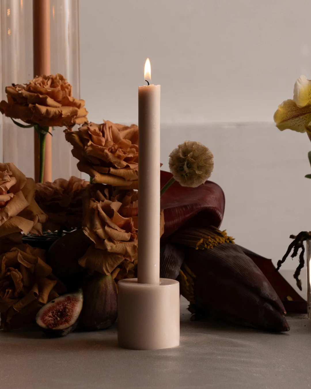 Sand Beige Wax Candle Holder - Image 3