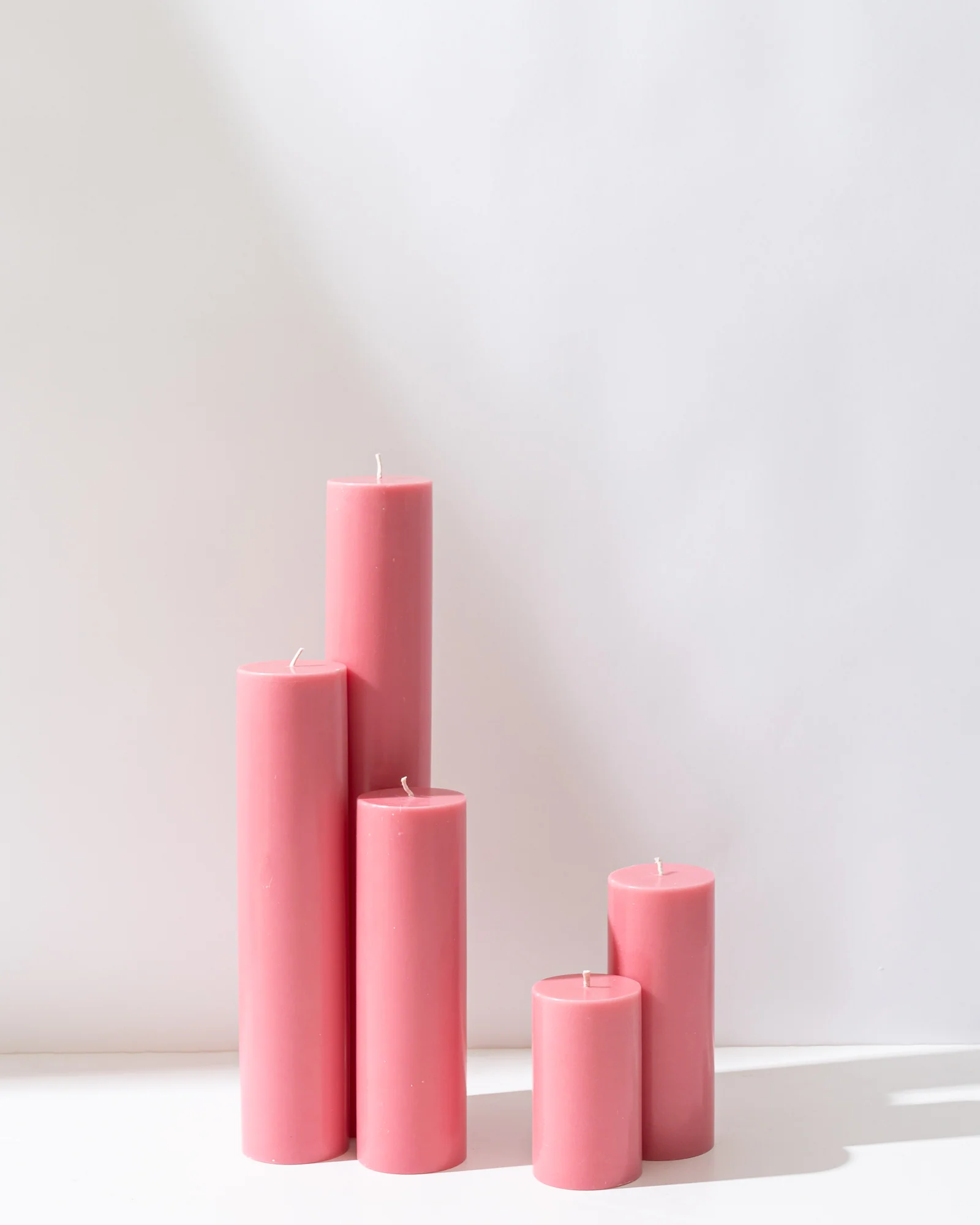 Watermelon Pink Pillar Candles XXL - Image 3