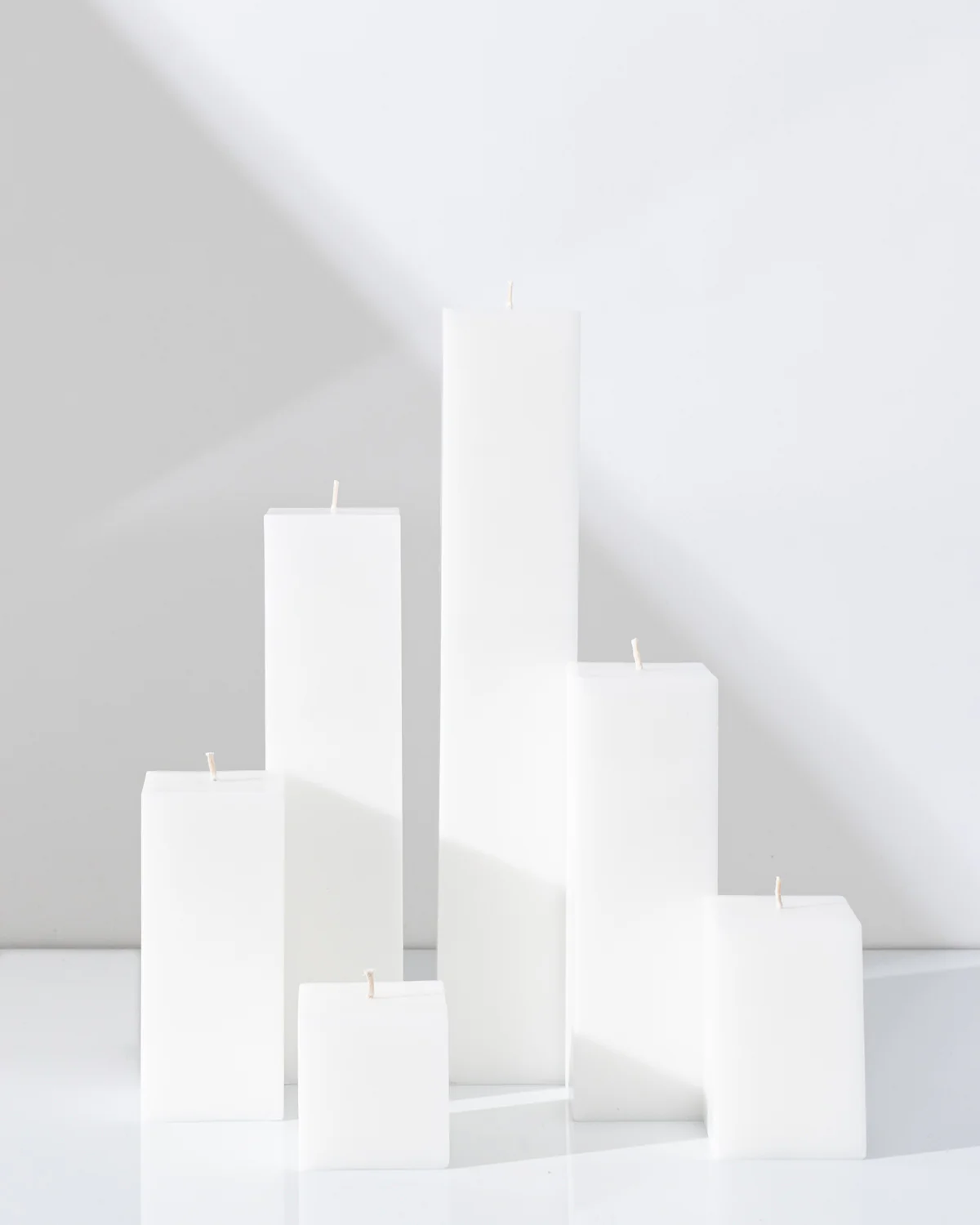 White Square Pillar Candles XXL